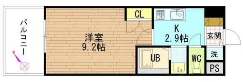 ケイズ博多呉服町【804号室】の間取り