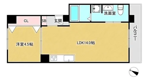 六甲レヂデンス【3階】の間取り