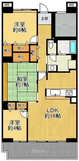 武庫川第2一番街12号棟【302号室】の間取り