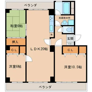 パークウエスト貴船A棟【3階】の間取り
