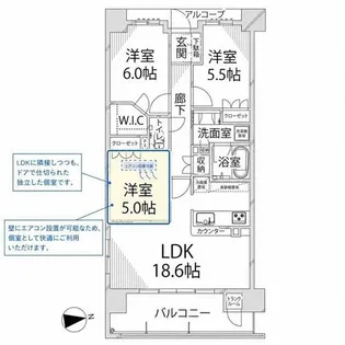 ワコーレ姫路オーナーズレジデンス【2階】の間取り