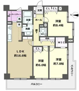 シーサイドももちヴェルデコート5番館【701号室】の間取り