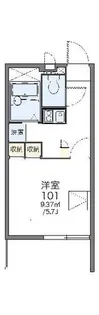 レオパレス月隈南【2階】の間取り