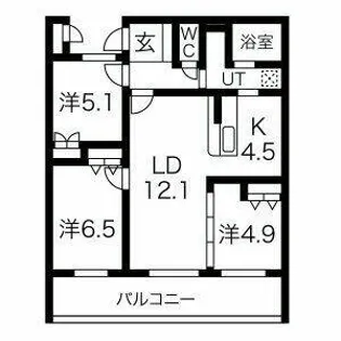 アクレール小笹南坂【2階】の間取り