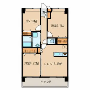 サンルージュ春日【202号室】の間取り