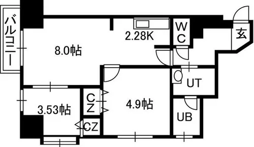 PRIME URBAN宮の沢【11階】の間取り