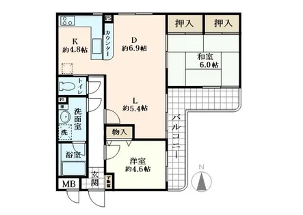 ロイヤルビブレ雲雀ヶ丘【1階】の間取り