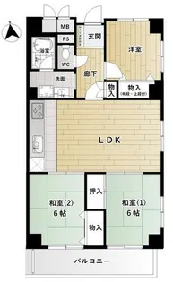 谷町グリーンハイツ【7階】の間取り