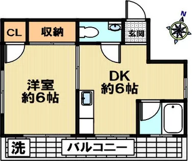 広島屋割塚ハイツ【202号室】の間取り