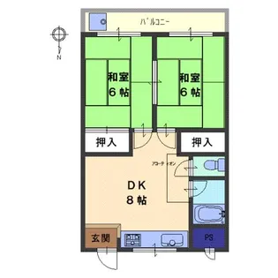 メゾン深野【2-B号室】の間取り