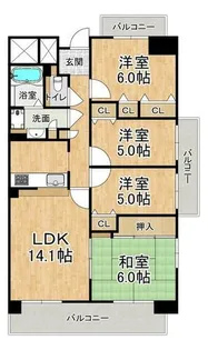 ウエストコート8番街・2番館【5階】の間取り