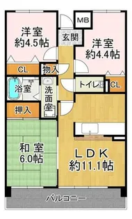 井吹東シティコート【3階】の間取り
