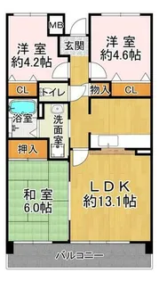 井吹東シティコート【3階】の間取り