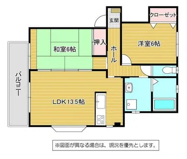 サンライズ割子川【102号室】の間取り