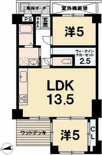 グランドール一里山【105号室】の間取り