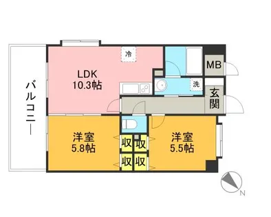 キルンズ博多駅南【0607号室】の間取り