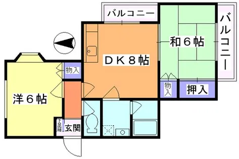メロディーハイム太寺【201号室】の間取り