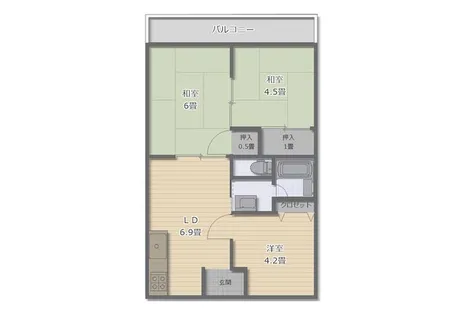 クローバーハイツ【206号室】の間取り
