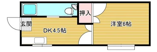 日の出サンコーポ F【62号室】の間取り