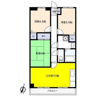フェリエ苦楽園【3階】の間取り