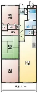 グランディール塚口【211号室】の間取り