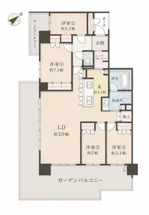 照葉テラス・パークカーサ01【1103号室】の間取り
