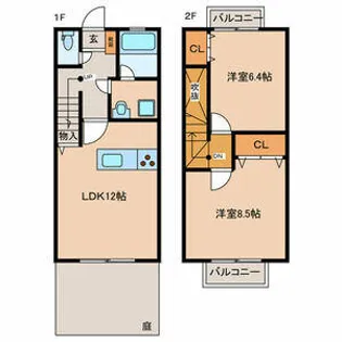 プレザントタウン【1階】の間取り