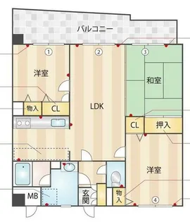 OAK VILLA野多目レジデンス【1階】の間取り