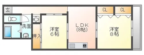 イルソーレ寝屋川【2階】の間取り