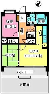プロシード曰佐【1階】の間取り