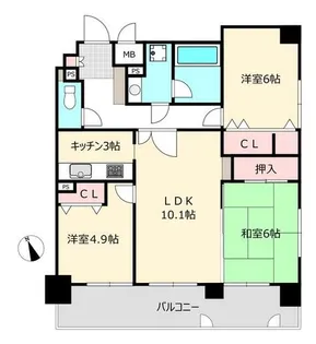 アメックス久留米六ツ門【1502号室】の間取り