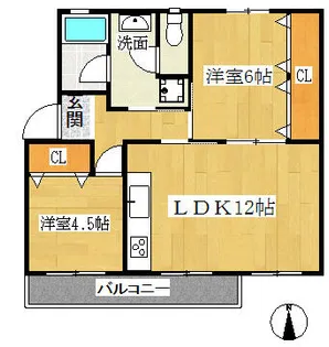 男山第2住宅103号棟【205号室】の間取り