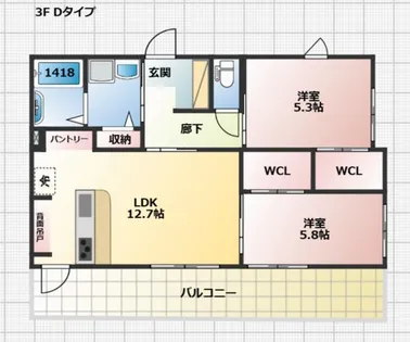 REGINA【503号室】の間取り