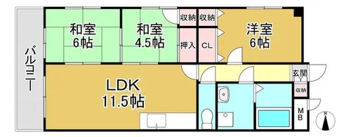 渡辺ハイツ【206号室】の間取り