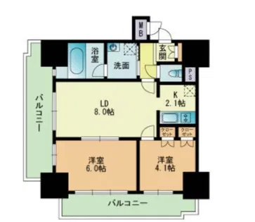 RJRプレシア吉塚駅前【9階】の間取り