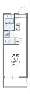 レオパレスフィオーレ【2階】の間取り