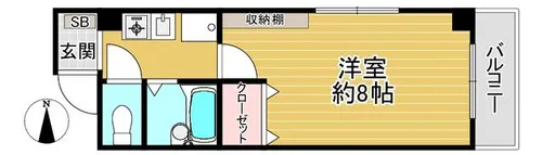 ビバリーヒルズ八雲【202号室】の間取り