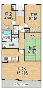 井吹西シティコート【5階】の間取り