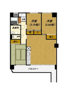 アルカサール東油山【508号室】の間取り