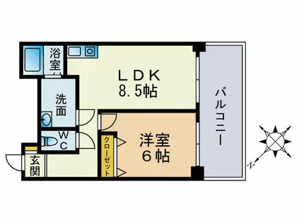 ベルファース天神南【6階】の間取り