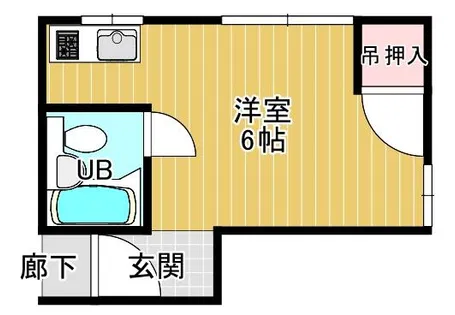 プチハウス平野【1-B号室】の間取り