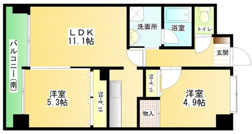 城北ビル【602号室】の間取り