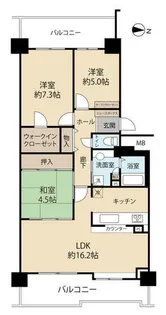 RICイーストコート10番街1番館【6階】の間取り