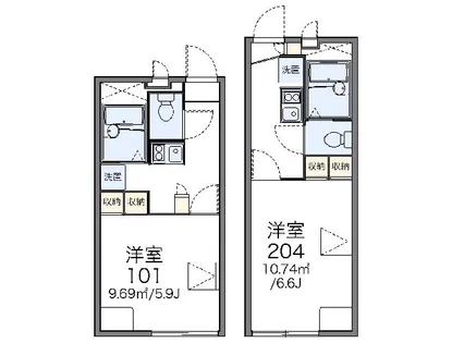 レオパレスベル芦屋【205号室】の間取り
