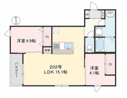 Nexus姪浜【202号室】の間取り