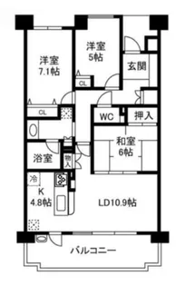 新千里桜ヶ丘メゾンシティ弐番館【14階】の間取り