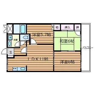 ファミリーハイム大空【3階】の間取り