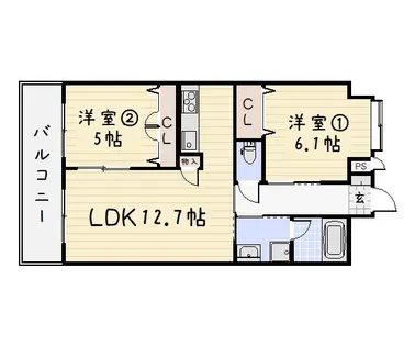 リード大手町【8階】の間取り