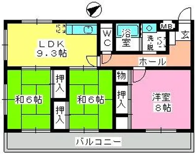 ルミエール篠原【3階】の間取り
