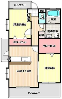 グランメール錦水【103号室】の間取り